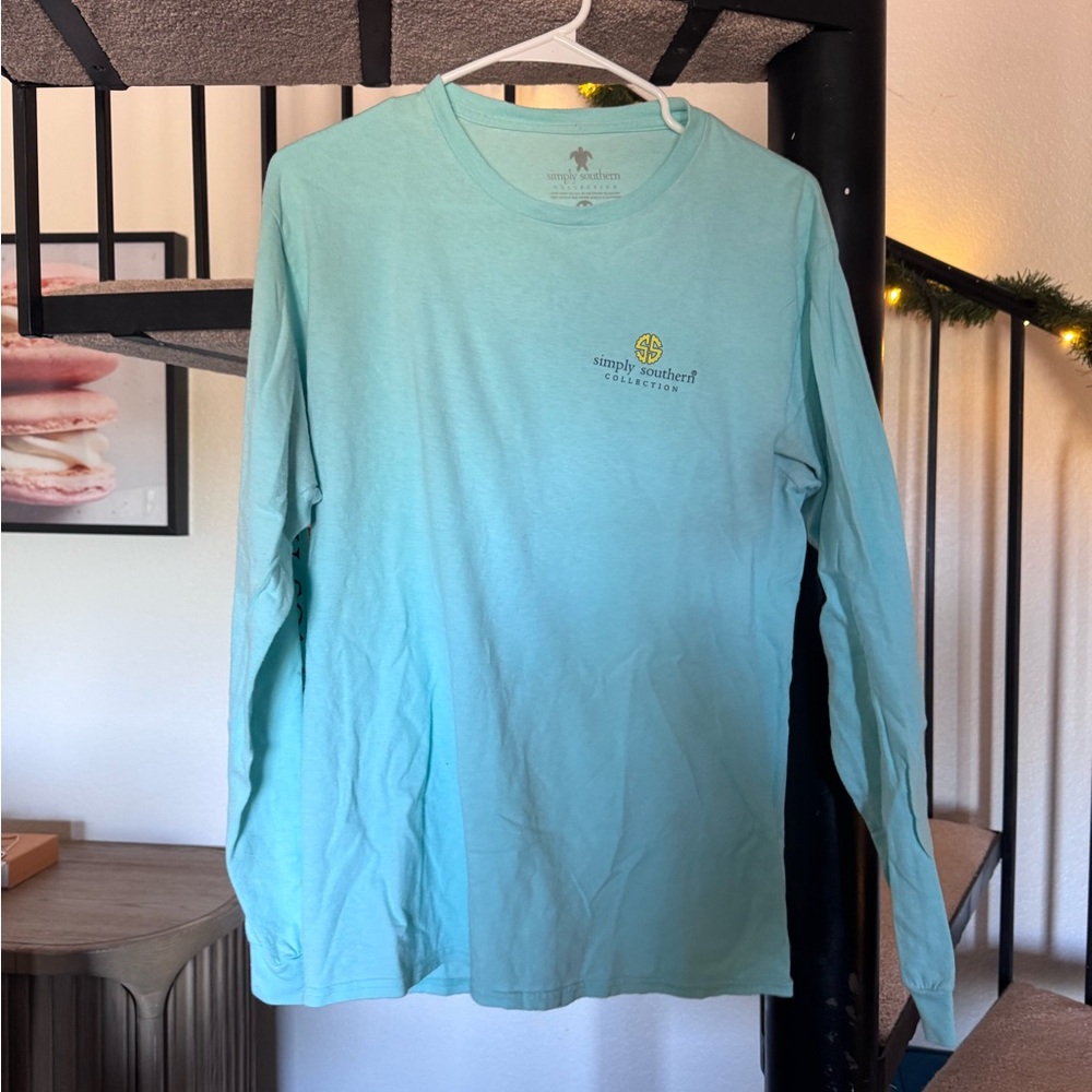 Simply Southern Light Blue Tee with Yellow Logo